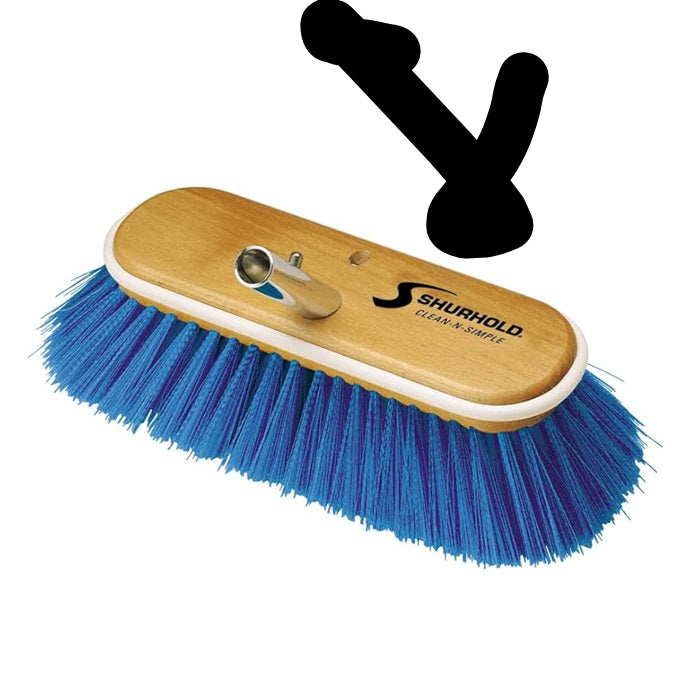 Shurhold 975 10" Deck Brush with X-soft Blue Polystyrene Bristles